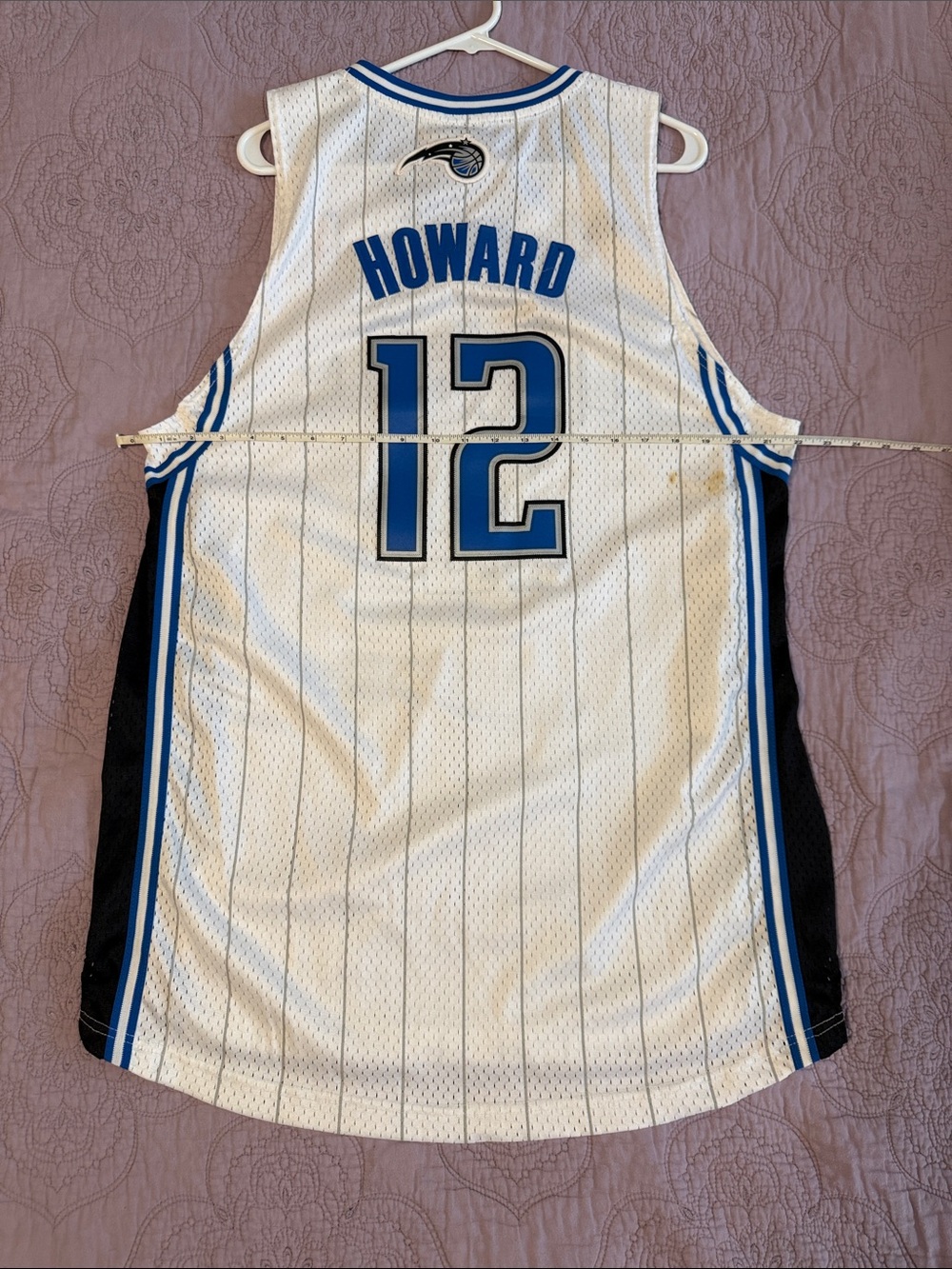 Dwight Howard - Adidas White and Blue Orlando Magic Basketball Jersey #12
